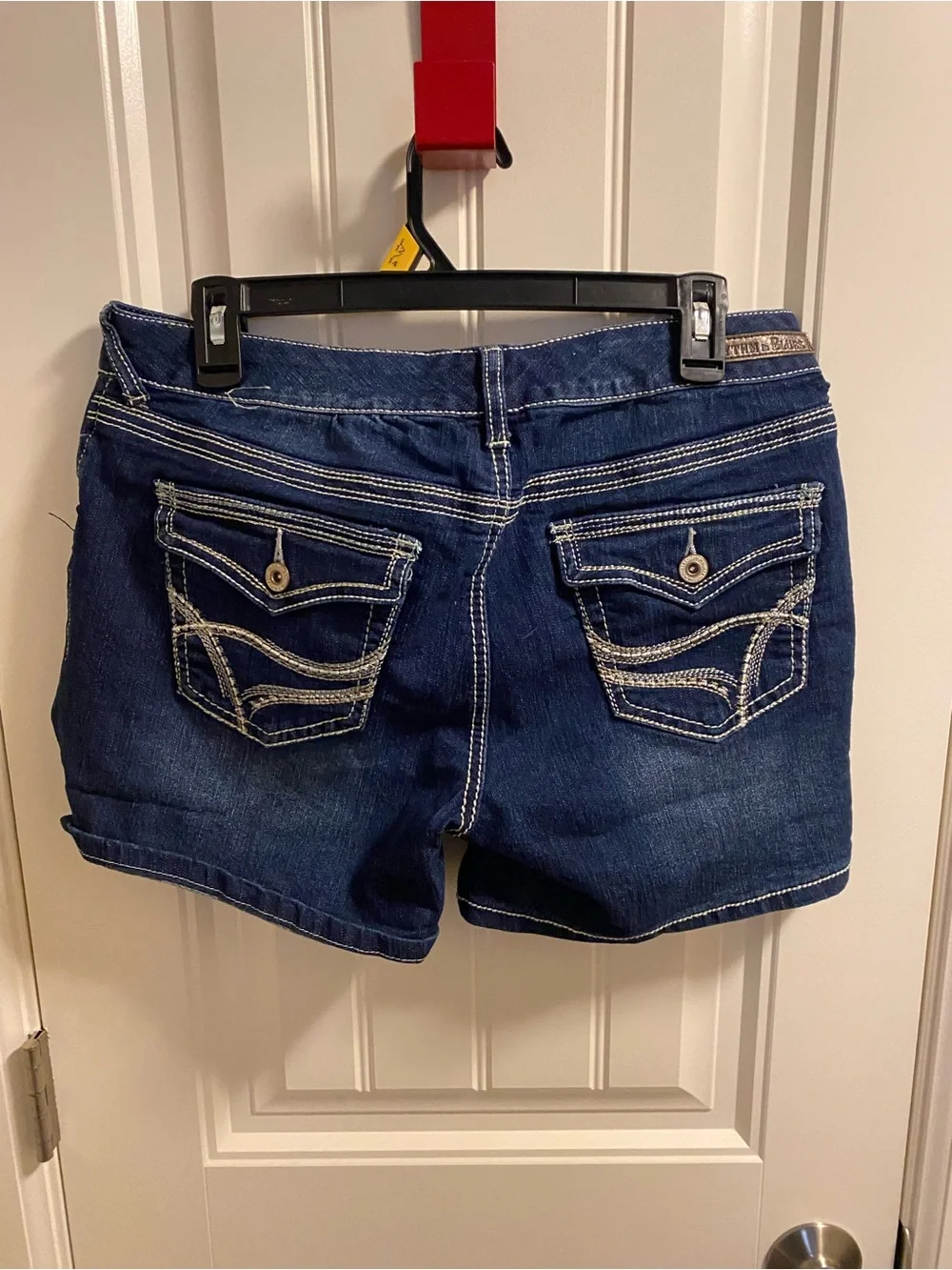 Rhythm In Blues 10 Jeans Shorts Dark Blue Stretch Denim Flap Pockets